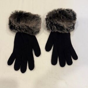 Parkhurst Black Gloves with Faux Fur Cuff